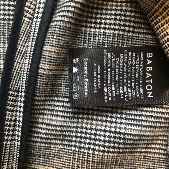 Babaton Black and White Plaid Power Hip Blazer - Picture 8 of 9